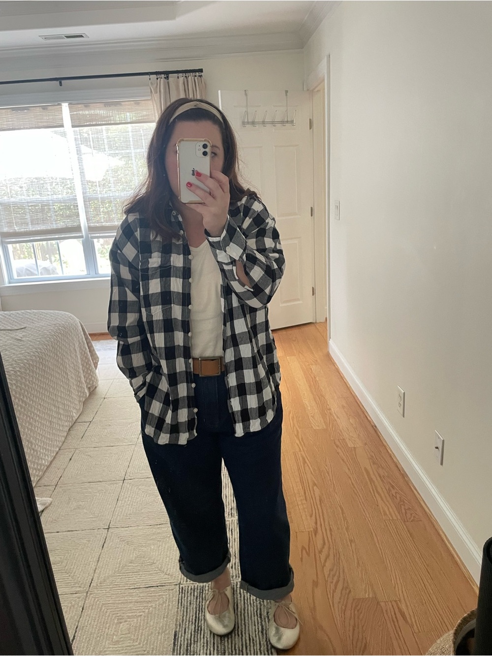 Maeve by Anthropologie Black & White Buffalo Check Button-Up Shirt - Picture 5 of 5